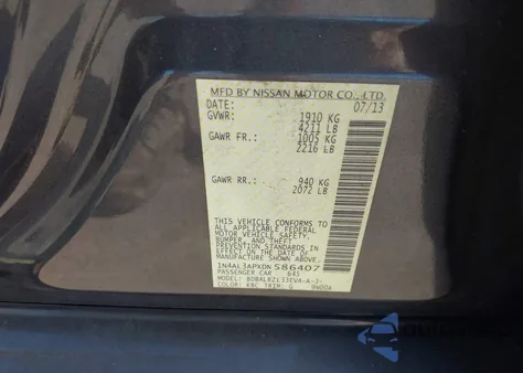 2013 Nissan Altima 2.5 S z USA, uszkodzony, nr VIN 1N4AL3APXDN586407